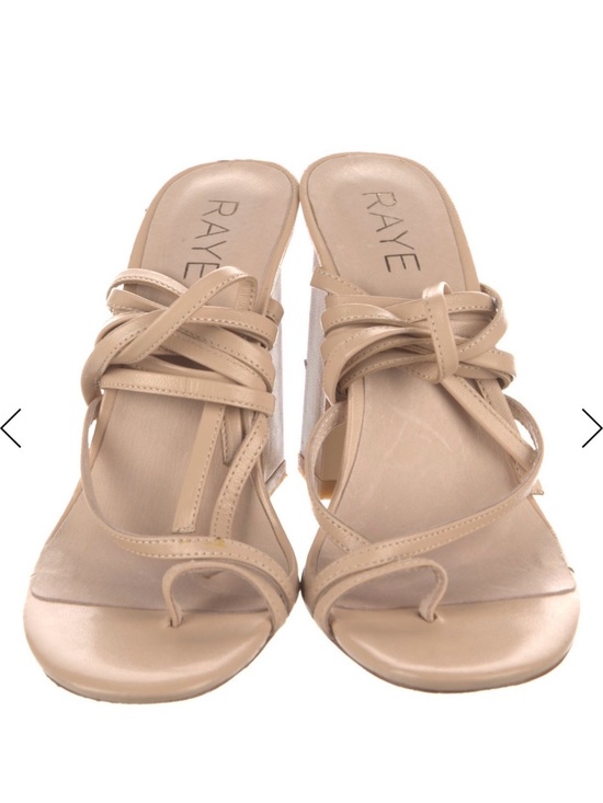 RAYE Shoes - RAYE Nude Twisted-Strap Toe Loop Mules